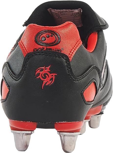 Senior Red Razor Lace Up 8 Stud Rugby Boot - Optimum