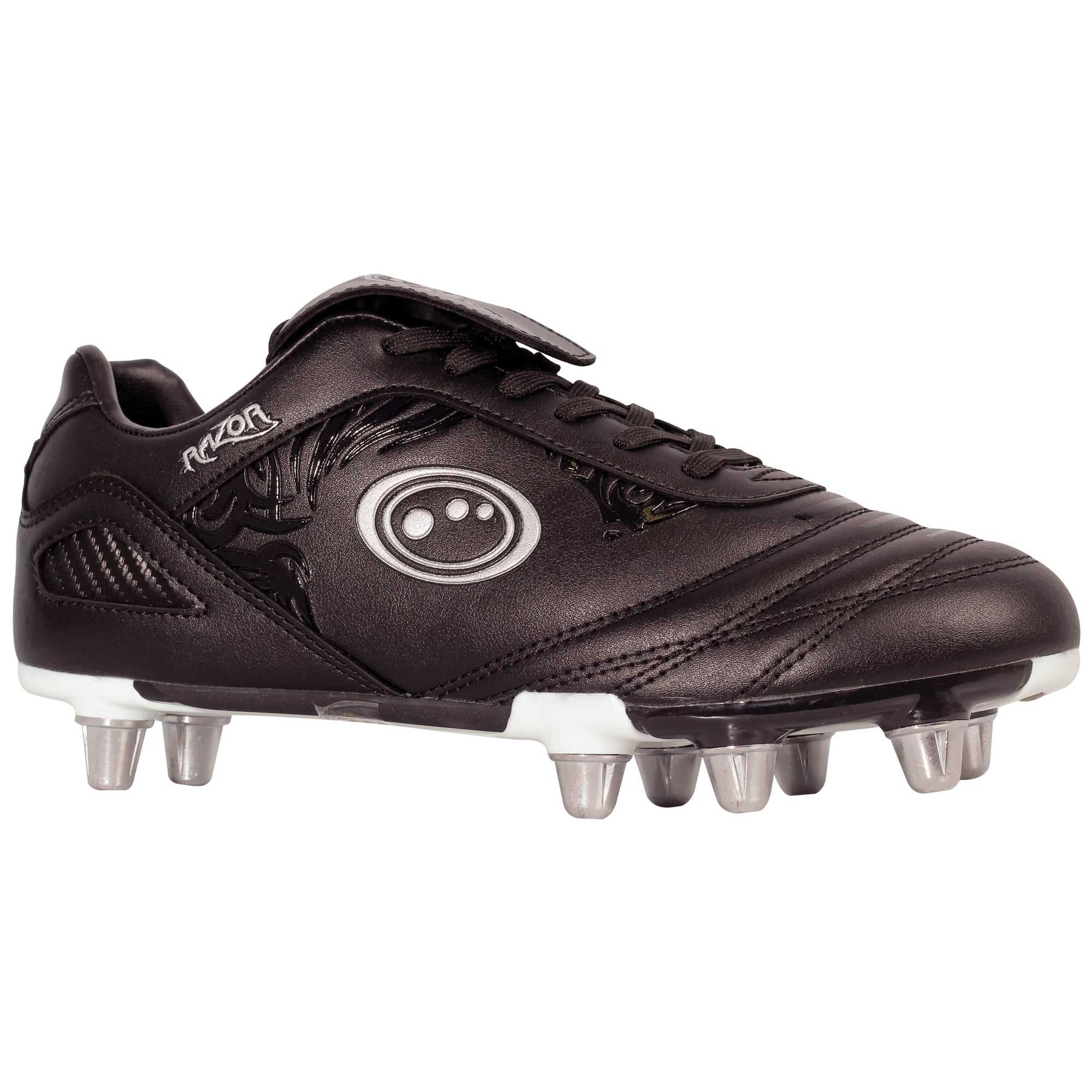 Senior Silver Razor Rugby Boot – 8 Studs, Durable, Sizes 7-13 - Optimum